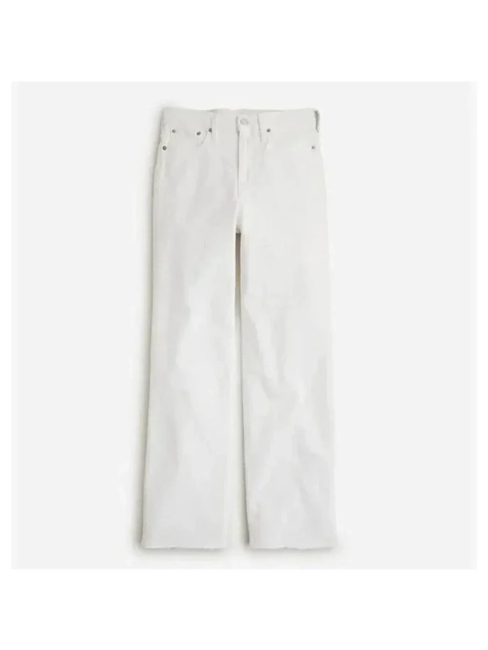 J. Crew Tall Full Length Slim Wide Leg Jean White Relaxed High Rise US 31 NWT